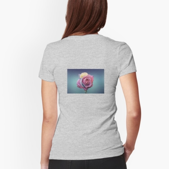 Hoodie Rose's Fitted V-Neck T-Shirt - Picture 13 of 14